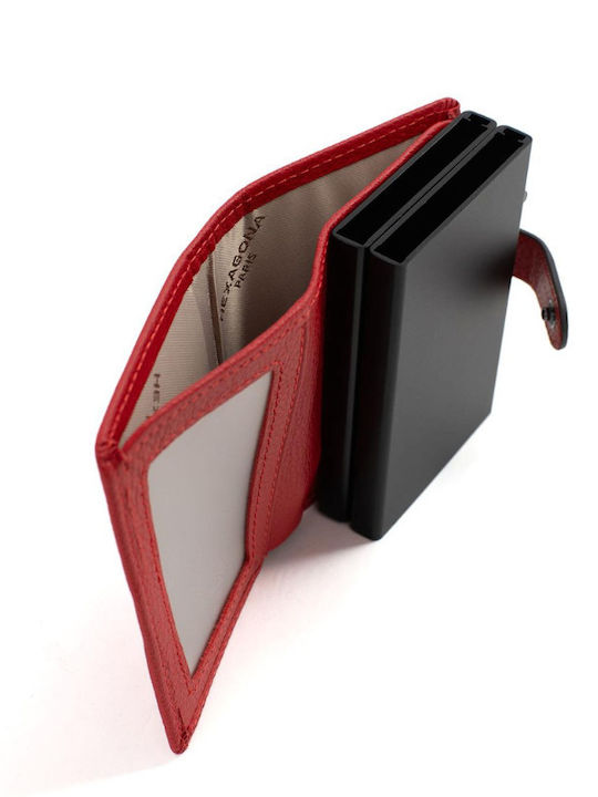 Δερμάτινο Ανδρικό Πορτοφόλι με RFID και Μηχανισμό Slide Κόκκινο