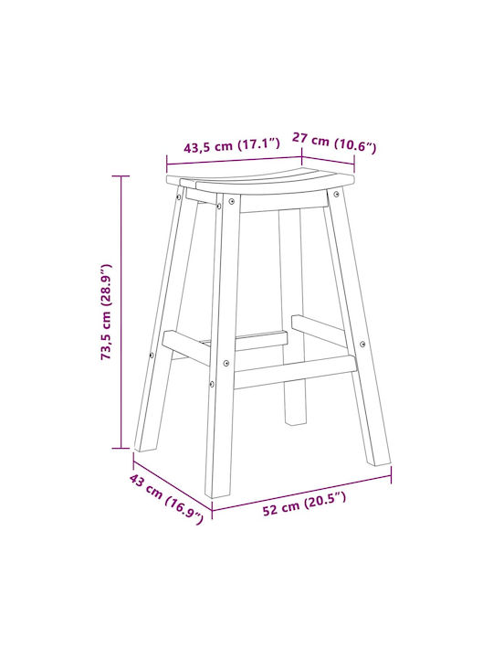 Stool for Bar Outdoor Light Grey 52x43x73.5cm