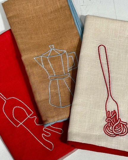 Maegen Towel from 100% Cotton in Red Color 44x44cm 2pcs