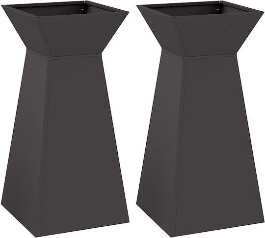 vidaXL Pot Stand Metal Black 35cmx35cmx73cmcm.