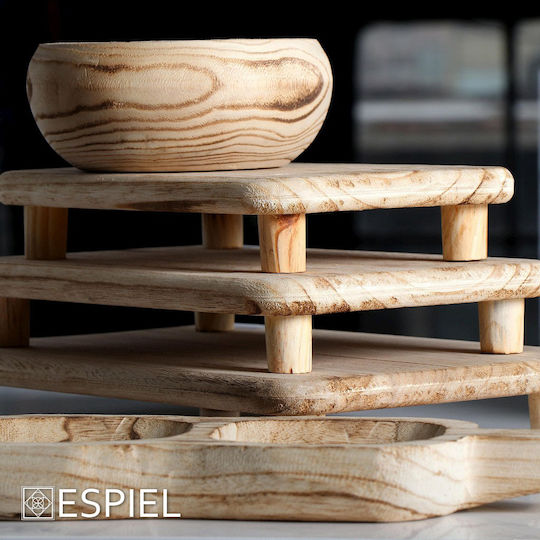 Espiel Bol Decorativ Lemn Bej 25x25x11cm 1buc