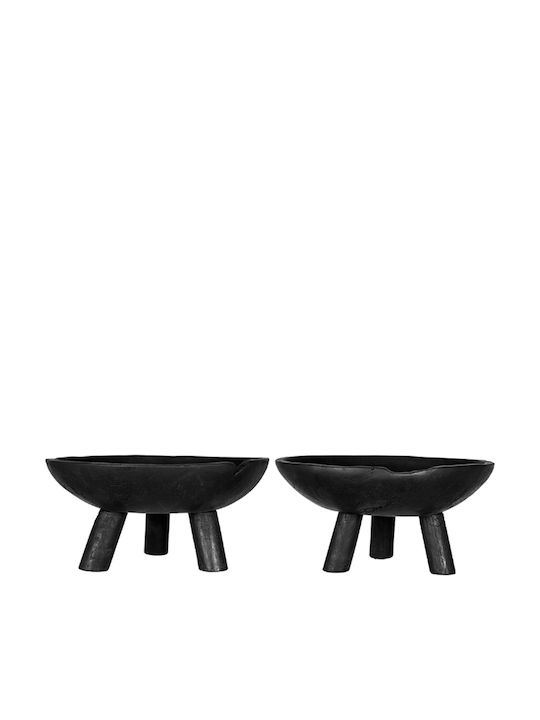 Artekko Woody Decorative Bowl Black 30x30x15cm
