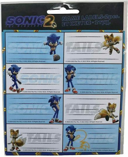 Gim Sonic Etichete Pentru Caiete 8x4cm 64 Bucăți