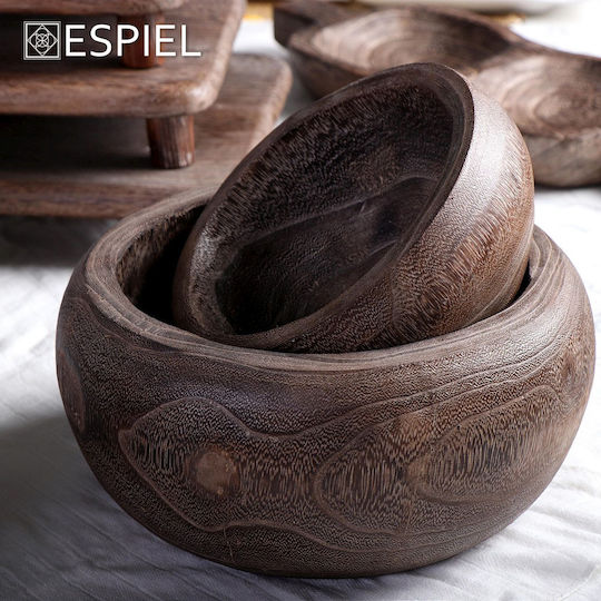 Espiel Декоративна купа Дърво Кафяв 17x17x8см 2бр