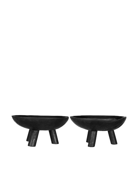 Artekko Woody Decorative Bowl Black 30x30x15cm