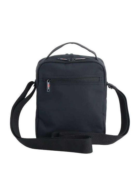 Herren Schulter / Crossbody Tasche Schwarz