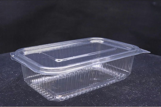Lux Plast Πλαστικό Σκεύος μιας Χρήσης PET με Ενσωματωμένο Καπάκι και Χωρητικότητα 750ml Διάφανο 50τμχ