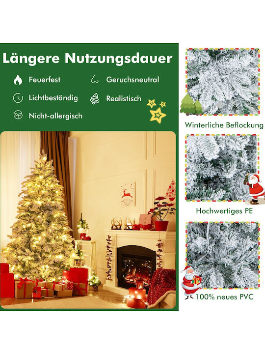 Weihnachtsbaum Beschneit 180cm mit LED-Beleuchtung Weiß