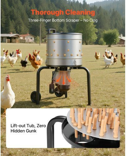 Vevor Plucking Machine with Motor Power 500W and Drum Diameter 40cm