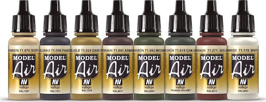 Acrylicos Vallejo Σετ Χρώματα Μοντελισμού σε Καφέ χρώμα 8τμχ