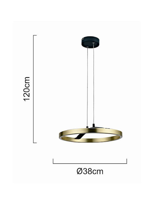 Powertech Verstellbar Hängelampe Gold 38x38x120cm.