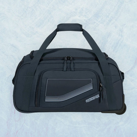 American Tourister Duffle S Сак Вояж 50лт Син с колела Текстилен Д55xШ25xВ35см.
