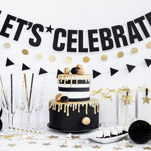 PartyDeco Καλαμάκι Χάρτινο Μαύρο 1τμχ