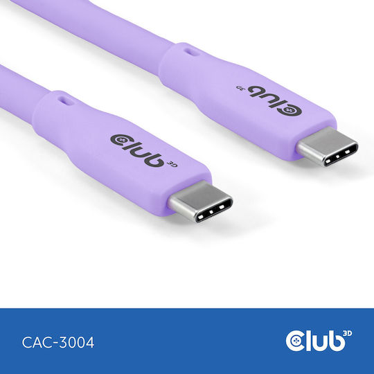 Club3D USB 2.0 Cable USB-C Male - USB-C 240W PD Purple 2m