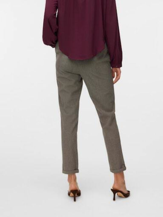 Vero Moda Women's Fabric Trousers Loose Fit Brown