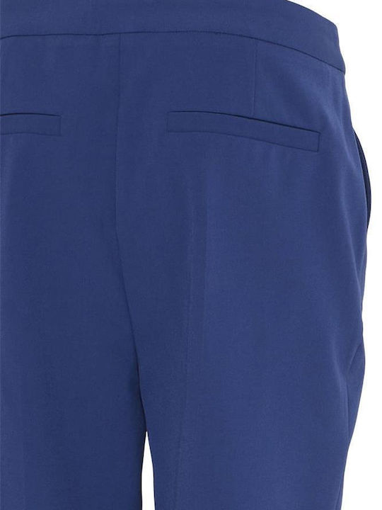Dama Tesatura Capri Pantaloni Albastru