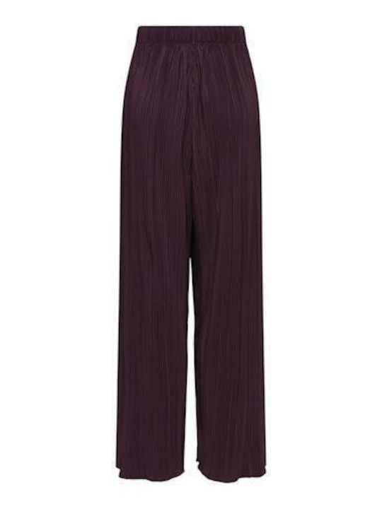 Damen Hoch tailliert Stoff Hose in Lockere Passform Schwarz