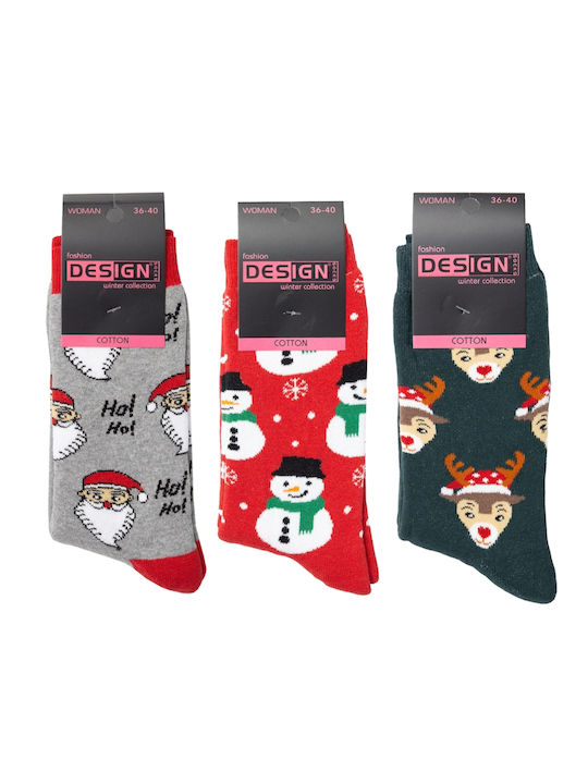 Design Damen Weihnachtssocken Multicolour 3Pack