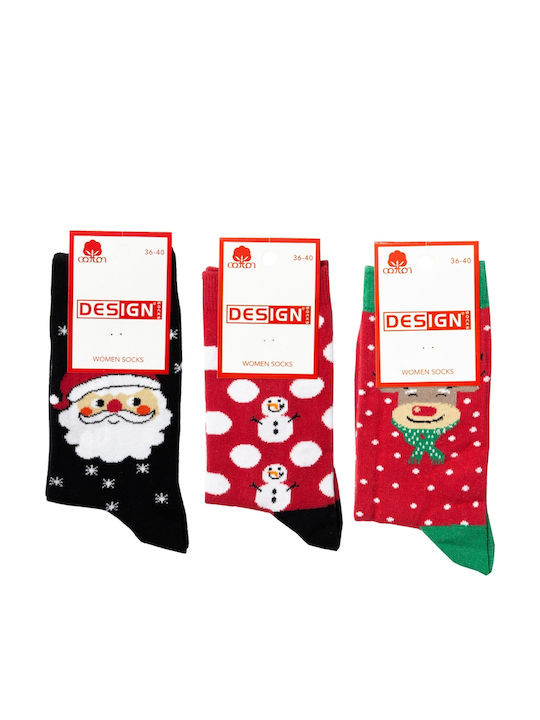 Design Дамски Коледни Чорапи Multicolour 3Пакет