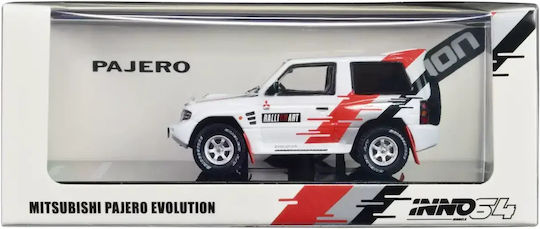 Machetă Auto Mitsubishi Pajero Evolution Ralliart Alb Scara 1:64 Inno64