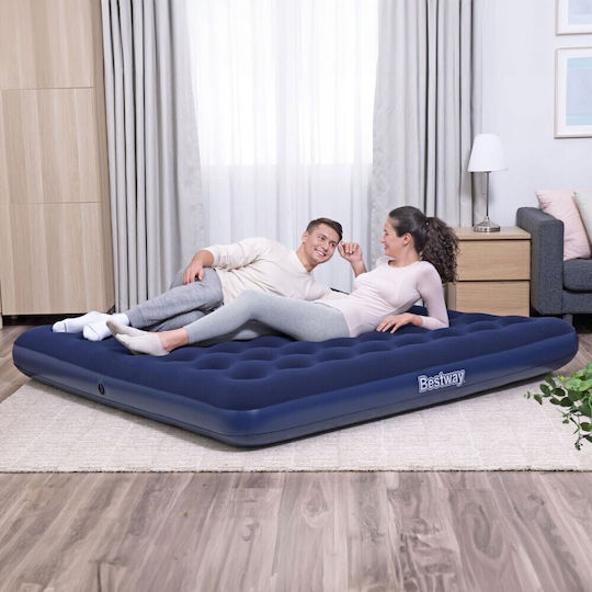 Bestway Saltea Gonflabilă de Camping King Size 203x183x22εκ. Albastru