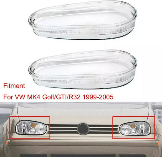 Cristale Faruri VW Golf IV 4 98-04 Set Plastic 2 Bucăți