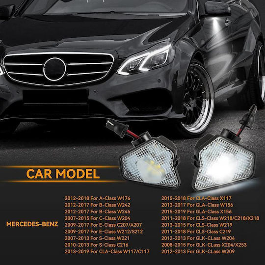 Φως Καθρέπτη Mercedes-benz W201 W246 C117 C218 C207 X156 W176 W201 W202 W204 W124 W212 W221 Smd Led 6000k Λευκά 2 Τεμάχια
