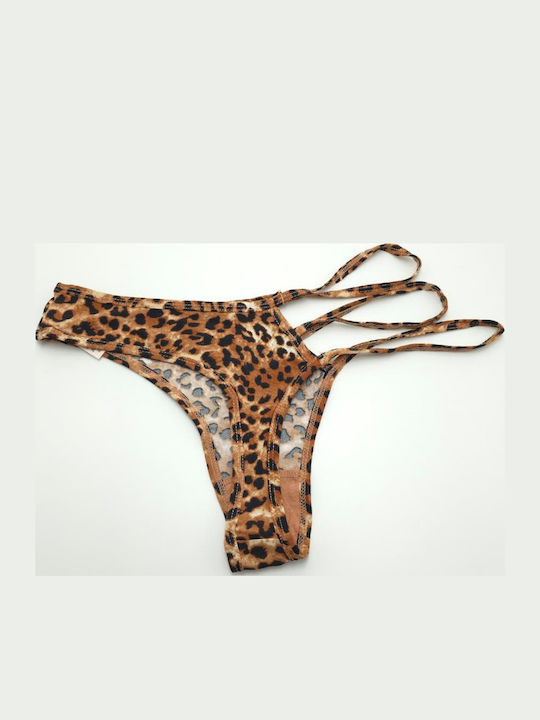 Γυναικεία String 3Pack Καφέ Μπεζ