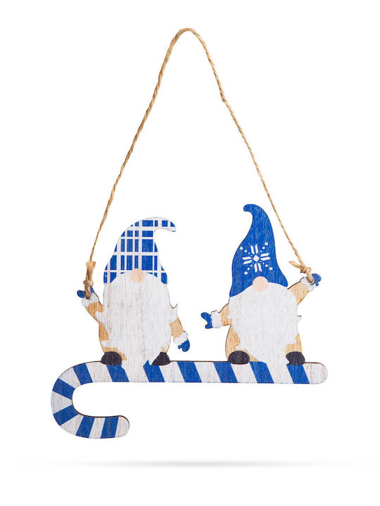 Christmas Decoration Wooden Blue Elf 15 Cm