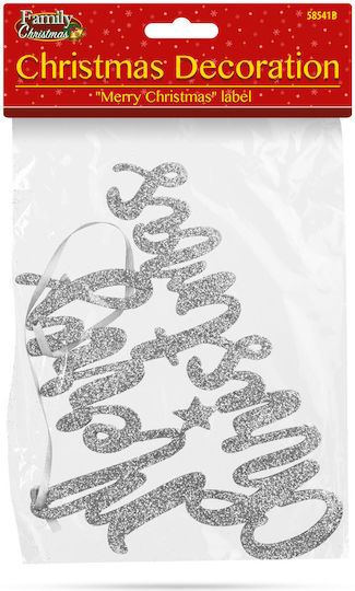 Decorațiune De Crăciun "merry Christmas" 20 X 12 Cm Argintie