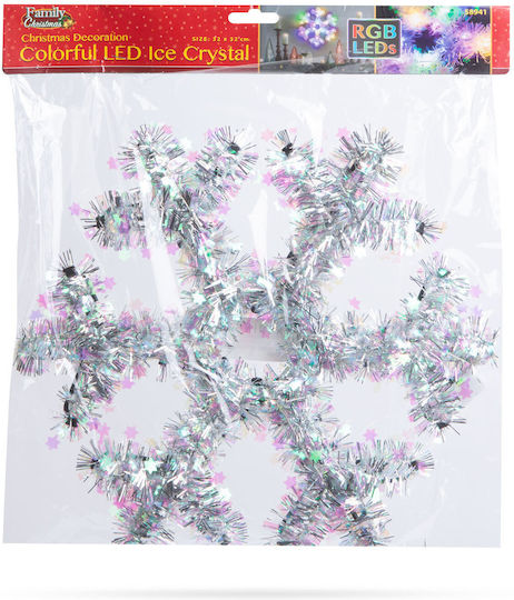 Decorațiune De Crăciun Fulgi De Zăpadă Led Colorați 32 Cm