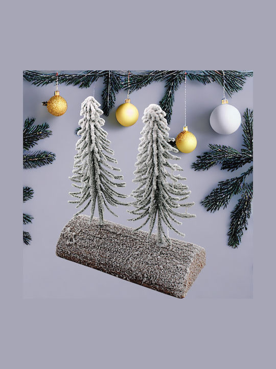 Weihnachtsdekorationen mit Bäumen Schneebedeckte Holzstämme 1epx3161