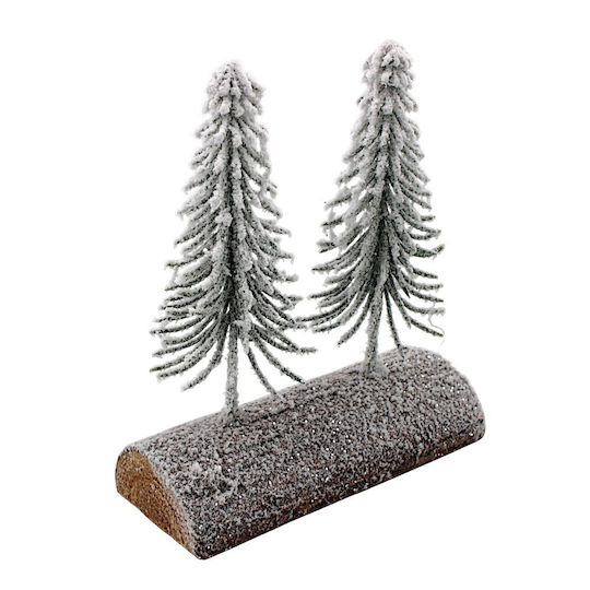 Christmas Snowy Decorative Trees Wood Trunk 1epx3161