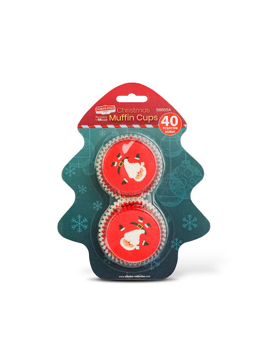 Suporturi Din Hârtie Pentru Cupcake Cu Moș Crăciun 40 Bucăți Suporturi Din Hârtie Pentru Cupcake Cu Moș Crăciun 40 Bucăți