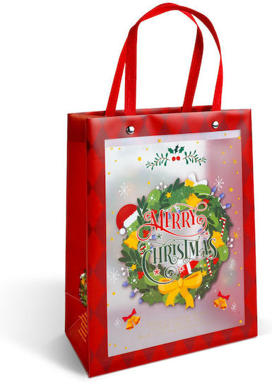 Plastic Crăciunească Geantă pentru Cadou Burgundy 24x9.5x19.5cm.
