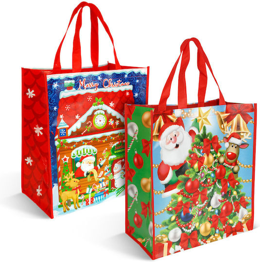 Textil Crăciunească Geantă pentru Cadou Roșie 35x18x39cm.