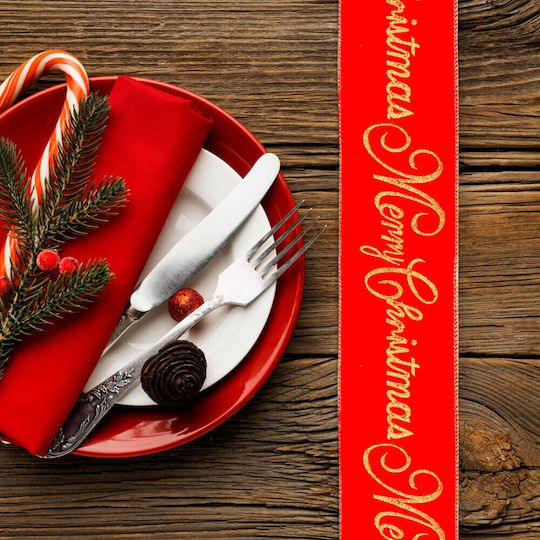 Alista Home Christmas Ribbon Red 60x8cm 1pc