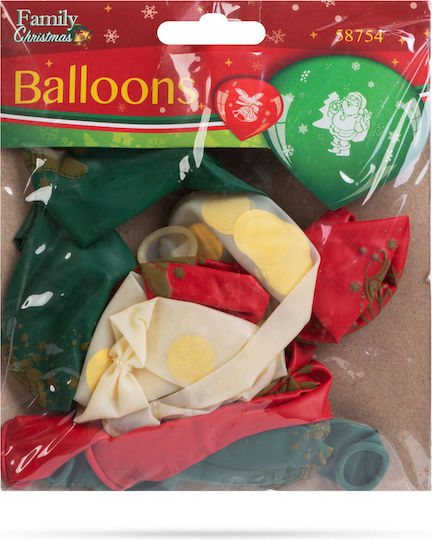 Set of 12 Christmas Red Balloons