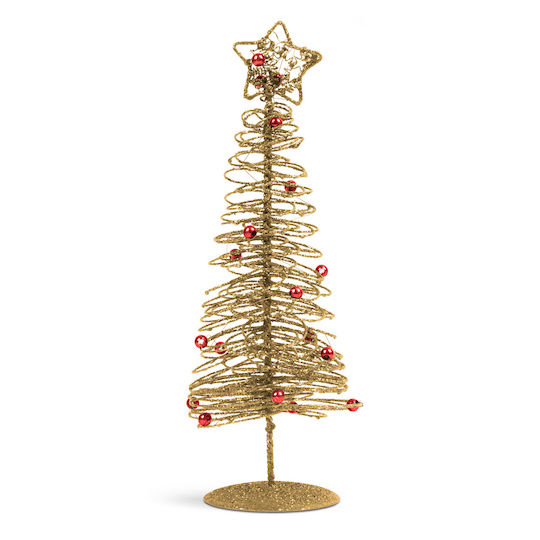 Metallic Christmas Tree Christmas Ornament 28 Cm Gold
