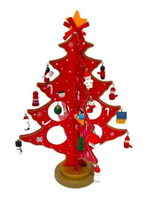 Christmas Decoration Diy Craft Miniature Christmas Tree Baubles 30 X 25 Cm Red