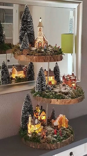 Set 3 Christmas Decorative Trees Zola Different Sizes 6.9 12 Cm Plastic Snow Pattern