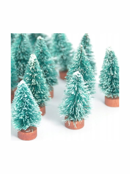 Set 3 Arbori Decorativi De Crăciun Zola Dimensiuni Diferite 6,9,12 Cm Plastic Model Cu Zăpadă