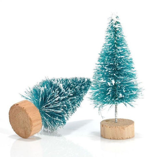 Set 3 Christmas Decorative Trees Zola Different Sizes 6.9 12 Cm Plastic Snow Pattern