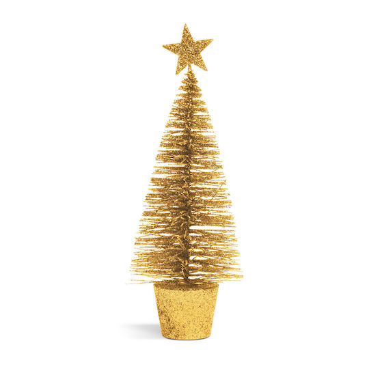 Mini Artificial Pine Decoration Glitter 18 Cm 4 Colors