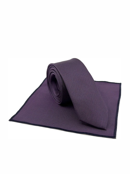 Legend Accessories Men's Monochrome Tie Set in Purple Color