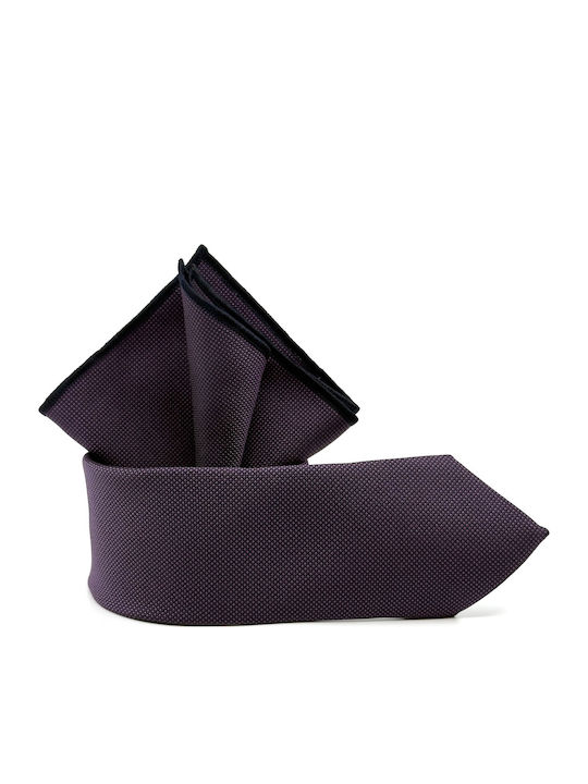 Legend Accessories Men's Monochrome Tie Set in Purple Color