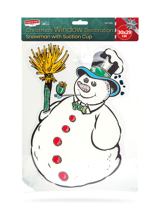 Weihnachtsaufkleber Fensterdekoration Schneemann Muster 30 X 29 Cm Weiß