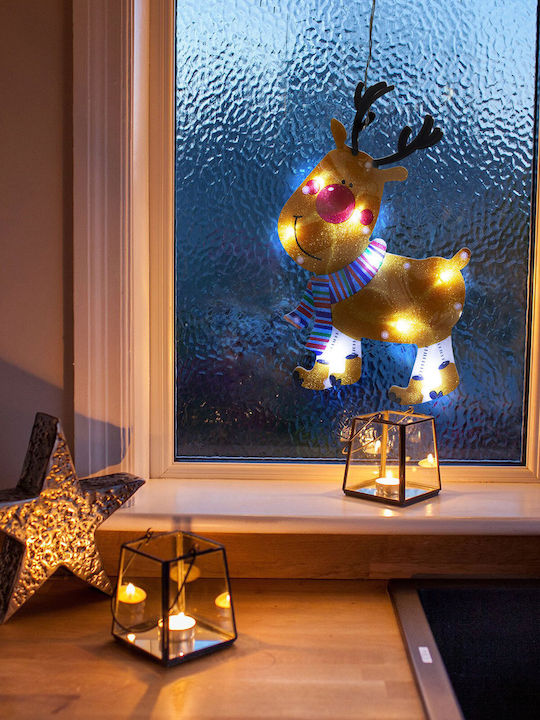Led Pvc Window Decoration Reindeer 28 X 17 Cm 3 X Aaa