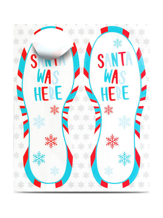 Festive Decoration – Sticker "santa Was Here" – 25 X 10 Cm – Set 2 Pieces