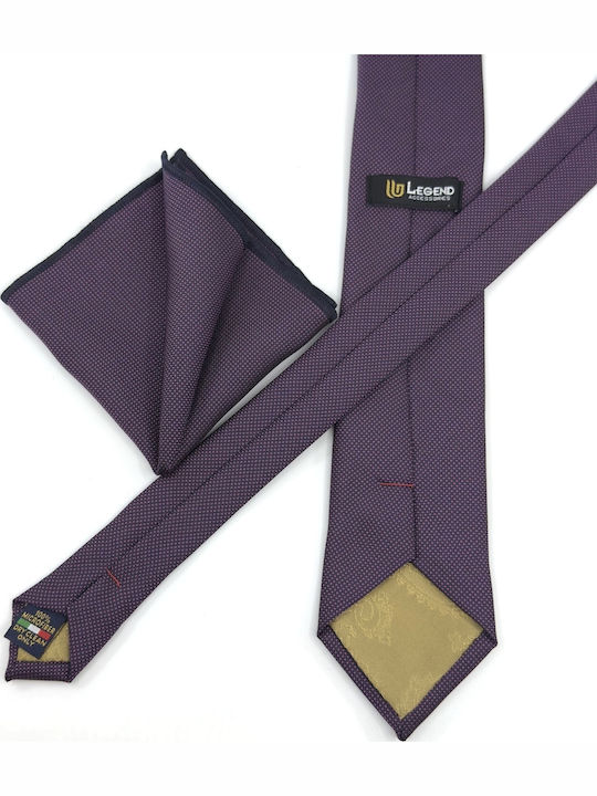 Legend Accessories Men's Monochrome Tie Set in Purple Color
